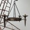 Lámpara de araña francesa brutalista Mid-Century de hierro martillado, Imagen 10