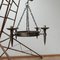 Lámpara de araña francesa brutalista Mid-Century de hierro martillado, Imagen 1