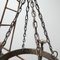 Lámpara de araña francesa brutalista Mid-Century de hierro martillado, Imagen 3