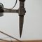 Lámpara de araña francesa brutalista Mid-Century de hierro martillado, Imagen 8