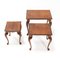 Burr Walnut Chippendale Nesting Tables, 1920s, Set of 3, Image 3