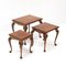 Burr Walnut Chippendale Nesting Tables, 1920s, Set of 3 5