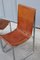 Sedie minimaliste in acciaio e pelle color cognac, Italia, anni '60, set di 4, Immagine 8