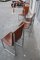 Sedie minimaliste in acciaio e pelle color cognac, Italia, anni '60, set di 4, Immagine 7