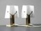 Brass Acrylic Glass Bedside Lamps from Hillebrand, Set of 2 2