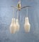 Mid-Century Brass Chandelier with 3 Opaline Glass Shades, Probably Germany, 1960s 2