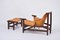 Ikonischer brasilianischer Jangada Sessel mit Fußhocker von Jean Gillon für Italma Wood Art, 1968, 2er Set 3