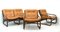 Italian Bamboo, Rattan, and Leather Living Room Set, 1970s, Set of 4 5