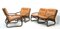 Italian Bamboo, Rattan, and Leather Living Room Set, 1970s, Set of 4, Image 7