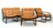 Italian Bamboo, Rattan, and Leather Living Room Set, 1970s, Set of 4 25