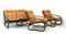 Italian Bamboo, Rattan, and Leather Living Room Set, 1970s, Set of 4 23