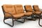 Italian Bamboo, Rattan, and Leather Living Room Set, 1970s, Set of 4 20