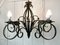 Mid-Century Brutalist Wrought Iron Chandelier, Image 5