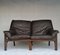 Mid-Century Sofa aus braunem Leder & Bambus, 1970er 3