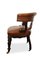 Tan Leather & Mahogany Button Back Library Chair on Porcelain Castors, Image 3