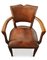 Art Deco French Tan Leather Bridge Chair, 1920s 2