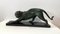Art Deco Panther Skulptur aus weißer Bronze & Marmor von Plagnet, Frankreich, 1920er 2