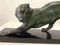 Art Deco Panther Skulptur aus weißer Bronze & Marmor von Plagnet, Frankreich, 1920er 9