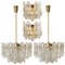 6 Wall Sconces and 4 Chandeliers in Ice Glass from Kalmar, Set of 10, Image 13