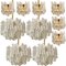 6 Wall Sconces and 4 Chandeliers in Ice Glass from Kalmar, Set of 10, Image 14
