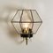 Large Iron and Clear Glass Wall Lamp from Glashütte Limburg, 1960s, Image 6