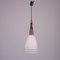 Lampe aus Opalglas & Teak, Italien, 1960er 2