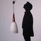 Lampe aus Opalglas & Teak, Italien, 1960er 3