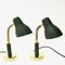 Green Metal and Brass Table or Wall Lamps from Nordiska Kompaniet, Sweden, 1950s, Set of 2 5