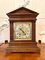 Antique Carved Oak Brass Face Eight Day Mantel Clock 9
