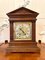 Antique Carved Oak Brass Face Eight Day Mantel Clock, Image 9