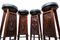 Mid-Century Modern Wooden African Bar with 4 Stools, 1950s 14