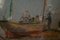Gray Day at Eastbourne, Impressionistisches Ölpastell eines Bootes, 1950er 4