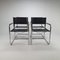 Fauteuils Cantilever Bauhaus en Cuir, 1970s, Set de 4 1