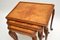 Antique Queen Anne Style Burr Walnut Nesting Tables, Set of 3, Image 6