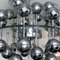 Vintage Italian Space Age Glass and Chrome Chandelier by Reggiani, 1970s 3