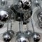 Vintage Italian Space Age Glass and Chrome Chandelier by Reggiani, 1970s 2