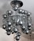 Vintage Italian Space Age Glass and Chrome Chandelier by Reggiani, 1970s 1
