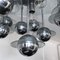 Vintage Italian Space Age Glass and Chrome Chandelier by Reggiani, 1970s 5