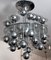 Vintage Italian Space Age Glass and Chrome Chandelier by Reggiani, 1970s 6