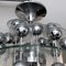 Vintage Italian Space Age Glass and Chrome Chandelier by Reggiani, 1970s 4