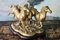 Vintage Brass Statue with Three Running Horses. France, 1970s, Image 6
