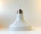 Lámpara colgante escandinava de vidrio opalino blanco de Odreco, años 70, Imagen 1
