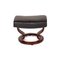 Black Leather Armchair and Stool from Stressless, Set of 2 12