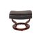 Black Leather Armchair and Stool from Stressless, Set of 2, Image 12