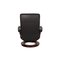 Black Leather Armchair and Stool from Stressless, Set of 2 10