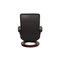 Black Leather Armchair and Stool from Stressless, Set of 2, Image 10