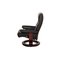 Fauteuil et Tabouret en Cuir Noir de Stressless, Set de 2 11