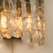 Ice Glass Wall Sconces with Brass Tone by J. T. Kalmar, Austria, Set of 6 7