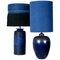 Large Ceramic Table Lamps with Custom Made Lampshades by René Houben, Set of 2 1