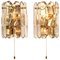 Palazzo Wall Light Fixtures in Gilt Brass and Glass by J. T. Kalmar, Set of 2 1
